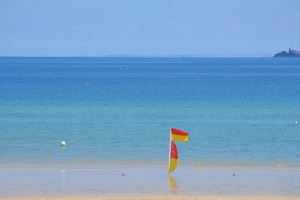Beach flags in St Ives